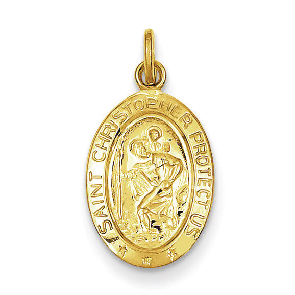 Saint Christopher Medal 24k Gold-plated Sterling Silver QC5626