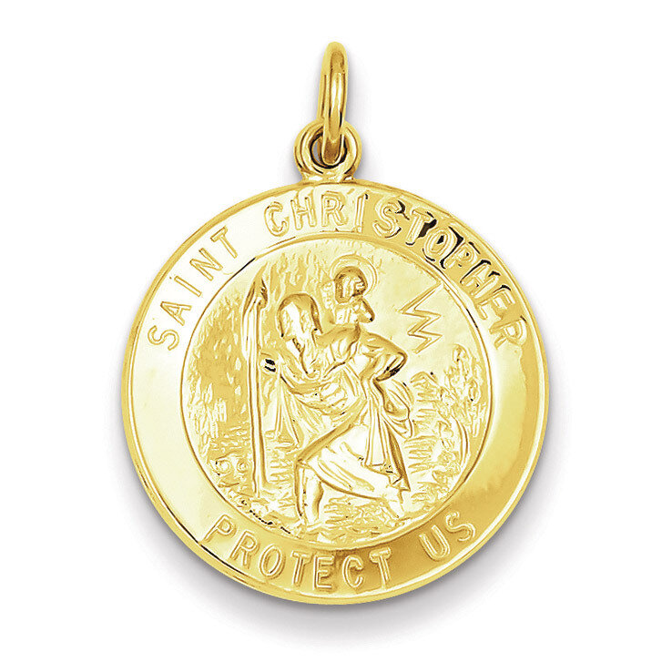 Saint Christopher Medal 24k Gold-plated Sterling Silver QC5641
