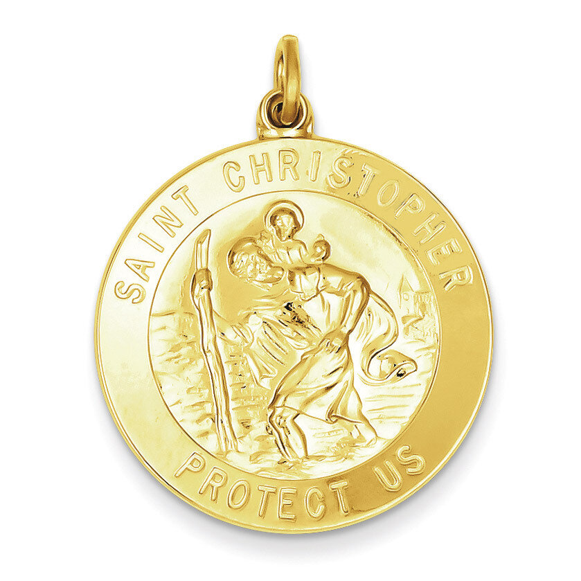 Saint Christopher Medal 24k Gold-plated Sterling Silver QC5643, MPN: QC5643, 191101183553
