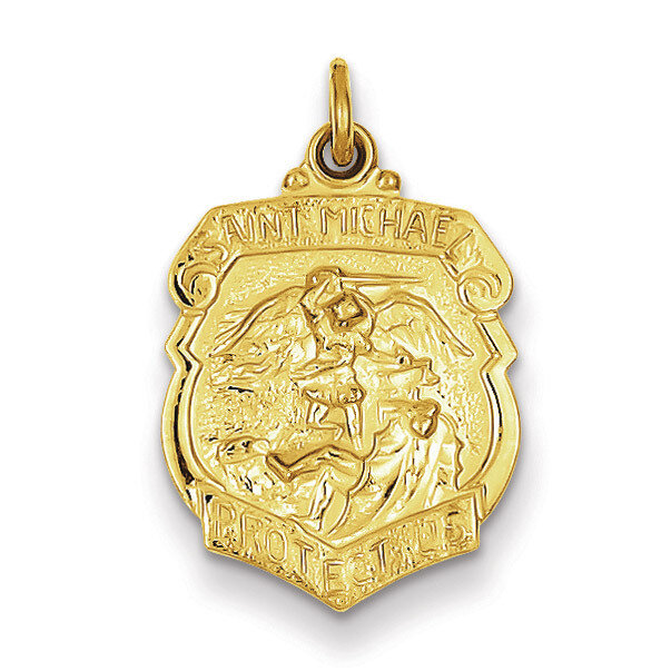 Saint Michael Badge Medal 24k Gold-plated Sterling Silver QC5650