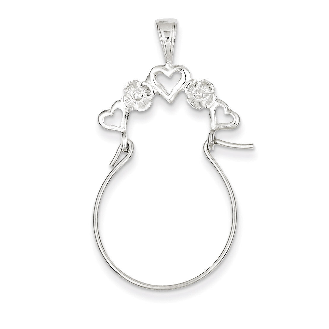 Heart Charm Holder Sterling Silver QC567