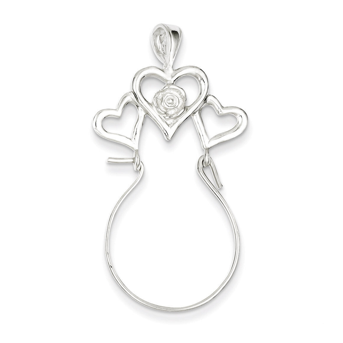 Heart Charm Holder Sterling Silver QC568