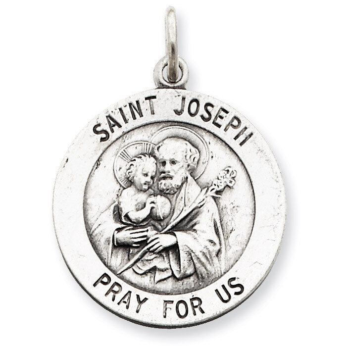 Saint Joseph Medal Antiqued Sterling Silver QC5685, MPN: QC5685, 191101183614