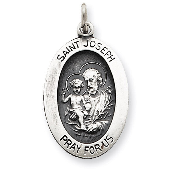 Saint Joseph Medal Antiqued Sterling Silver QC5687