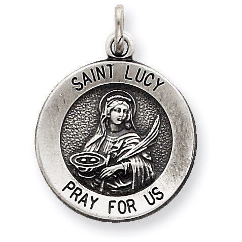 Saint Lucy Medal Antiqued Sterling Silver QC5696