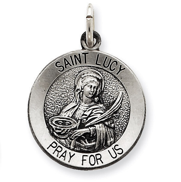 Saint Lucy Medal Antiqued Sterling Silver QC5697, MPN: QC5697, 191101183706
