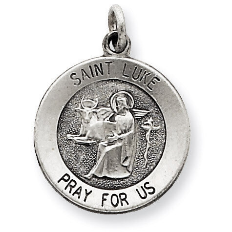 Saint Luke Medal Antiqued Sterling Silver QC5698, MPN: QC5698, 191101183713
