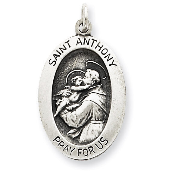 Saint Anthony Medal Antiqued Sterling Silver QC5707