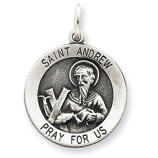 Saint Andrew Medal Antiqued Sterling Silver QC5712, MPN: QC5712, 191101183799