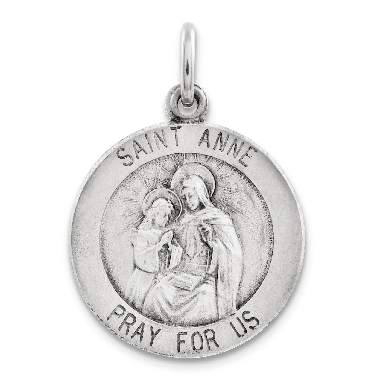 Saint Anne Medal Antiqued Sterling Silver QC5713, MPN: QC5713, 191101183805