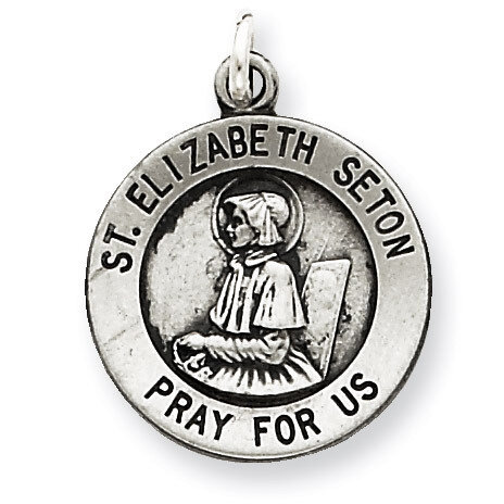 Saint Elizabeth Seton Medal Antiqued Sterling Silver QC5714