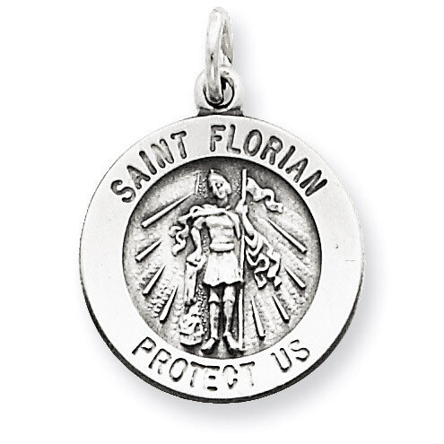 Saint Florian Medal Antiqued Sterling Silver QC5721