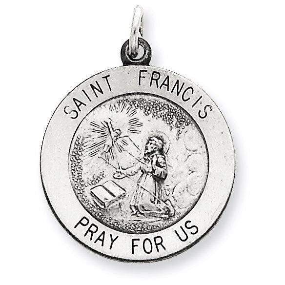 Saint Francis Medal Antiqued Sterling Silver QC5724