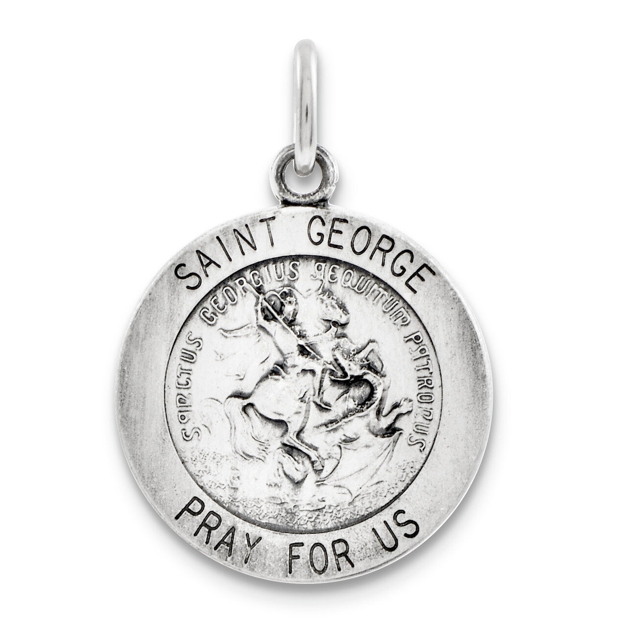 Saint George Medal Antiqued Sterling Silver QC5727, MPN: QC5727, 191101183881