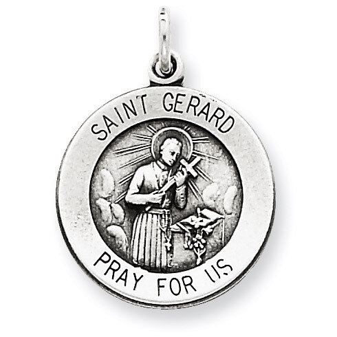 Saint Gerard Medal Antiqued Sterling Silver QC5728