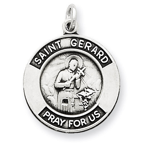 Saint Gerard Medal Pendant Antiqued Sterling Silver QC5729, MPN: QC5729, 886774111094