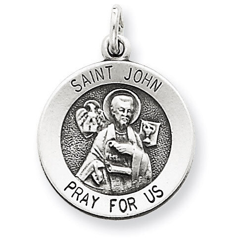 Saint John Medal Antiqued Sterling Silver QC5731