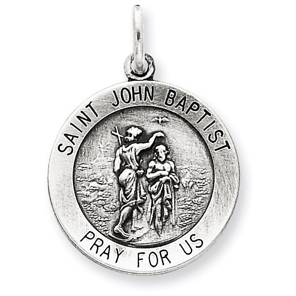 Saint John the Baptist Medal Antiqued Sterling Silver QC5733