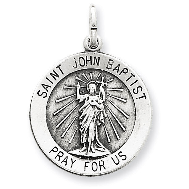 Saint John the Baptist Medal Antiqued Sterling Silver QC5734