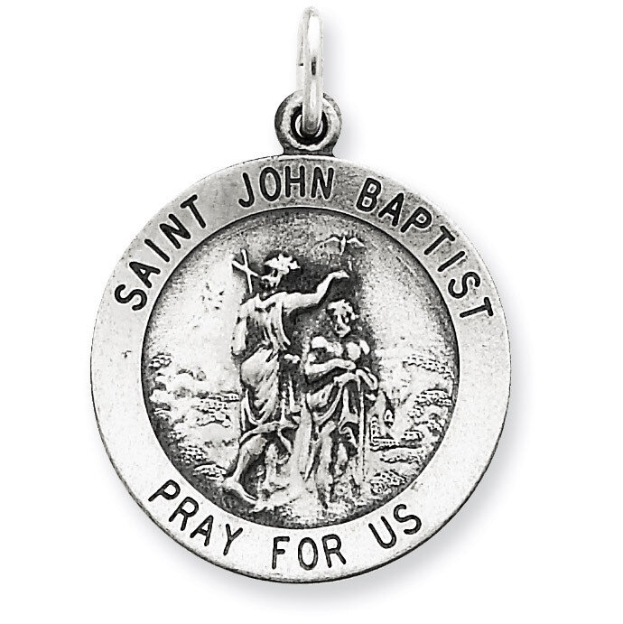 Saint John the Baptist Medal Antiqued Sterling Silver QC5735
