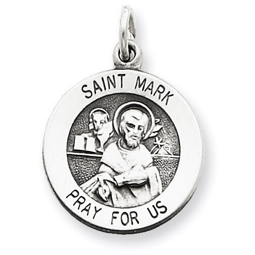 Saint Mark Medal Antiqued Sterling Silver QC5736, MPN: QC5736, 191101183959