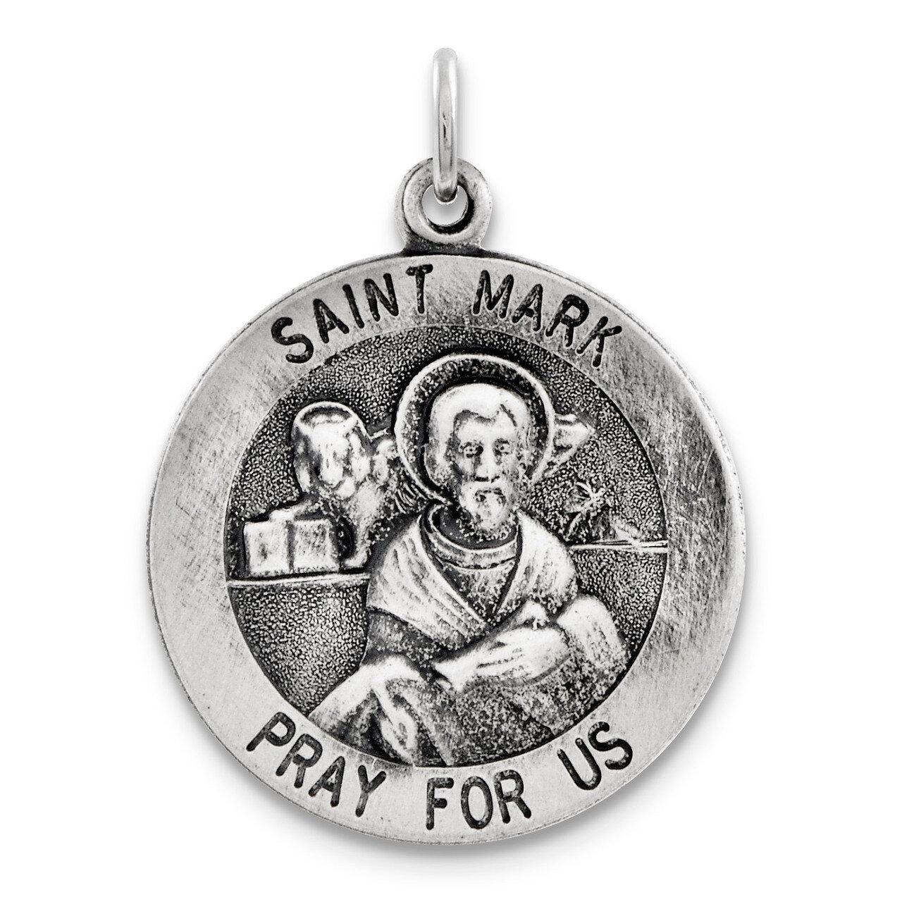 Saint Mark Medal Antiqued Sterling Silver QC5738, MPN: QC5738, 191101183966