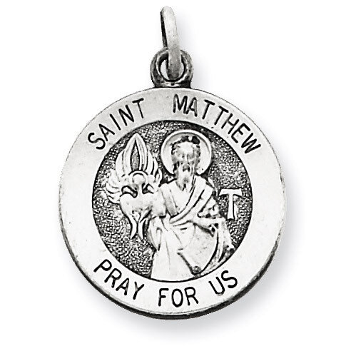 Saint Matthew Medal Antiqued Sterling Silver QC5741