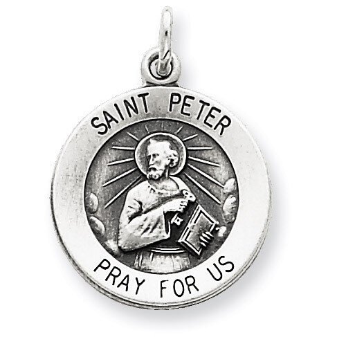 Saint Peter Medal Antiqued Sterling Silver QC5751, MPN: QC5751, 191101184079