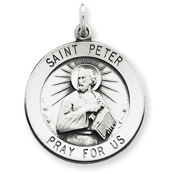 Saint Peter Medal Antiqued Sterling Silver QC5754, MPN: QC5754, 191101184093