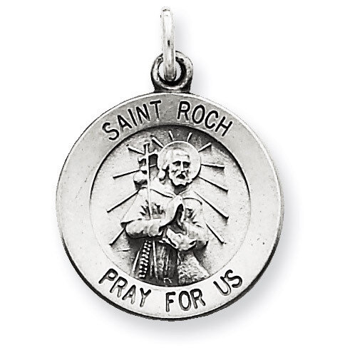 Saint Roch Medal Antiqued Sterling Silver QC5755