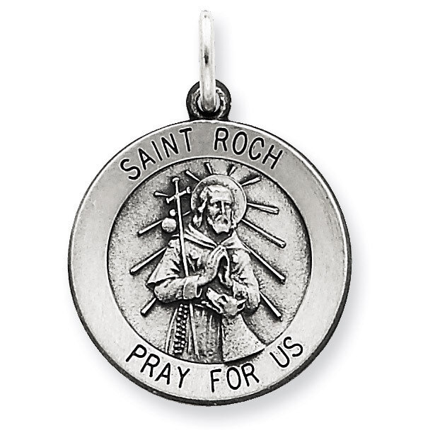 Saint Roch Medal Antiqued Sterling Silver QC5756