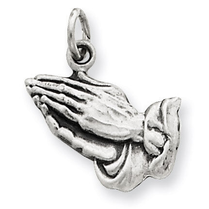 Praying Hands Charm Antiqued Sterling Silver QC5798, MPN: QC5798, 191101184123