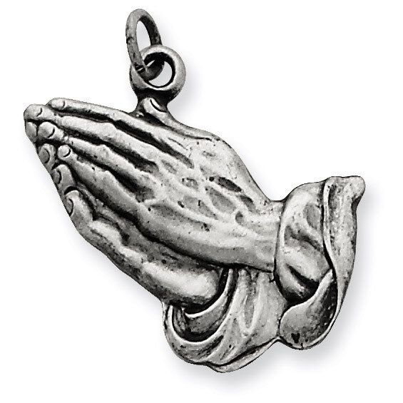 Praying Hands Charm Antiqued Sterling Silver QC5800, MPN: QC5800, 191101184147