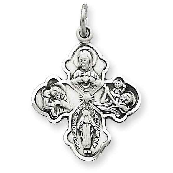 4-way Medal Antiqued Sterling Silver QC5803