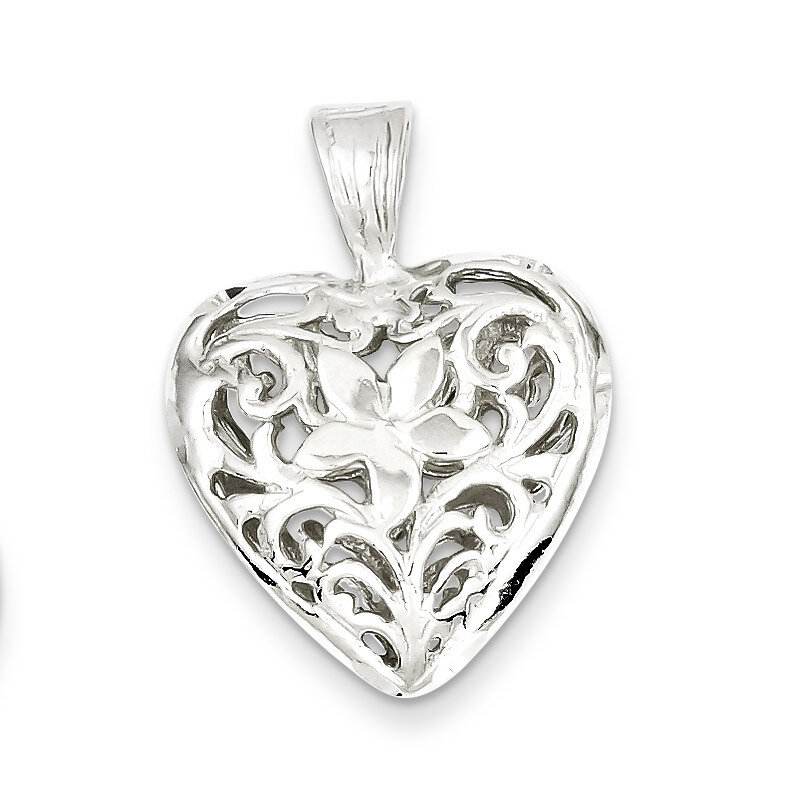 Filigree Heart Charm Sterling Silver QC581, MPN: QC581, 883957913391