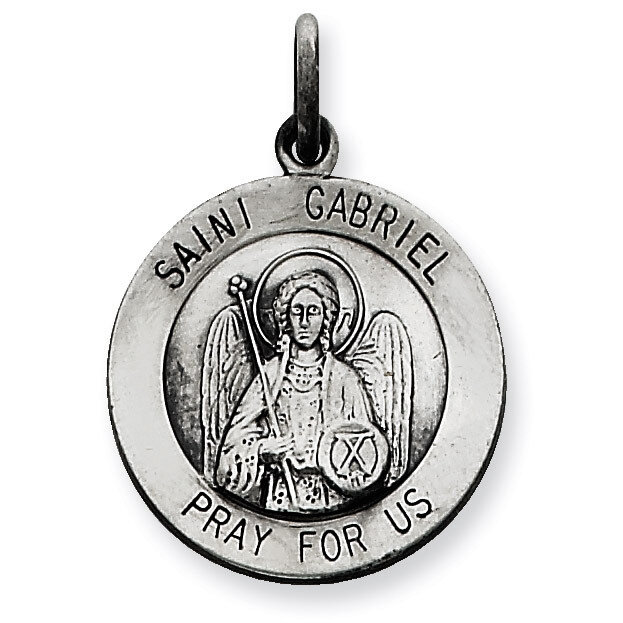 Saint Gabriel Medal Antiqued Sterling Silver QC5818