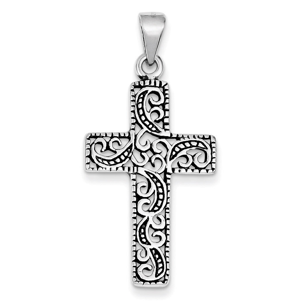 Scroll Cross Pendant Antiqued Sterling Silver QC5858, MPN: QC5858, 883957913537