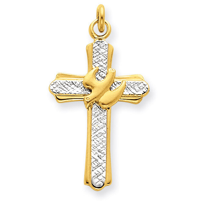 Dove (Satin) Cross Charm 18k Gold-plated Sterling Silver QC5911, MPN: QC5911, 886774111902
