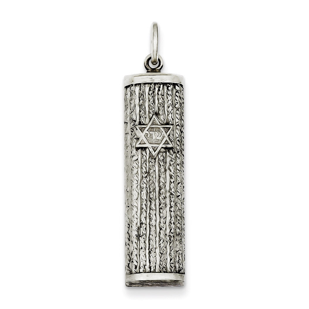 Mezuzah Pendant Antiqued Sterling Silver QC5923