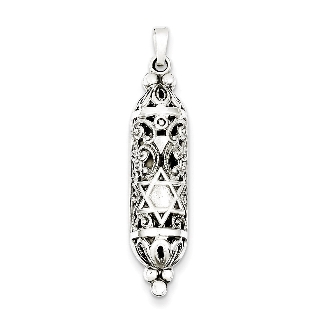 Mezuzah Pendant Sterling Silver Fancy QC5931, MPN: QC5931, 191101184550