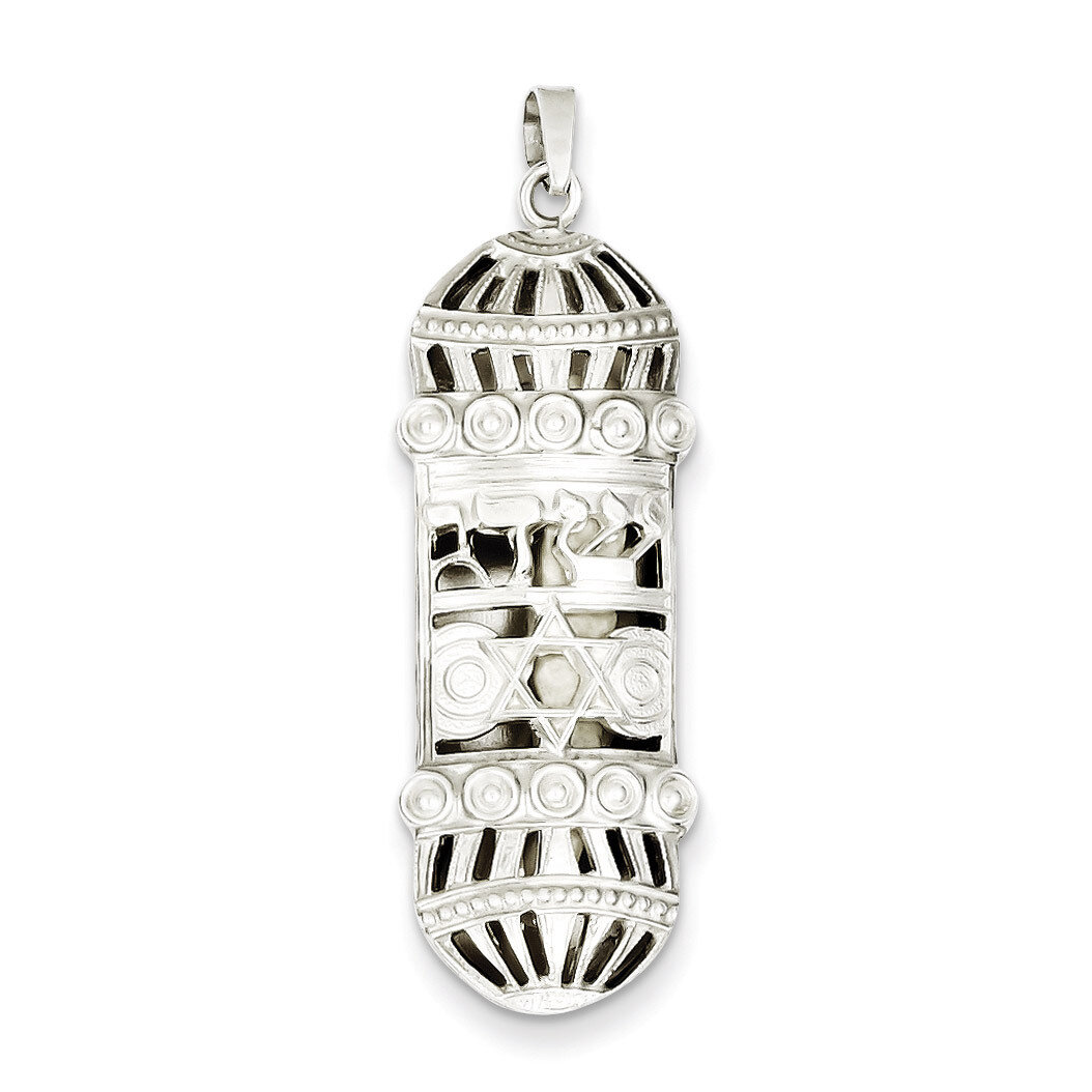 Mezuzah Pendant Sterling Silver Fancy QC5932, MPN: QC5932, 191101184567