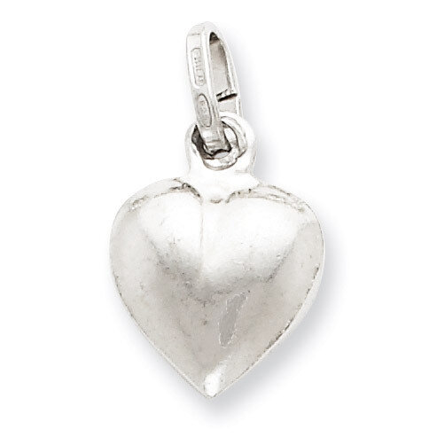Puffed Heart Charm Sterling Silver QC5975