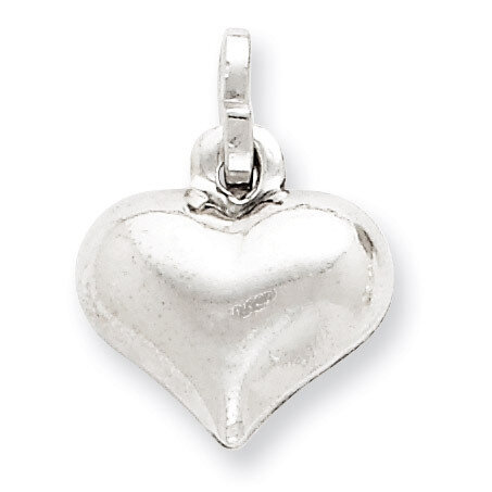 Puffed Heart Charm Sterling Silver QC5980