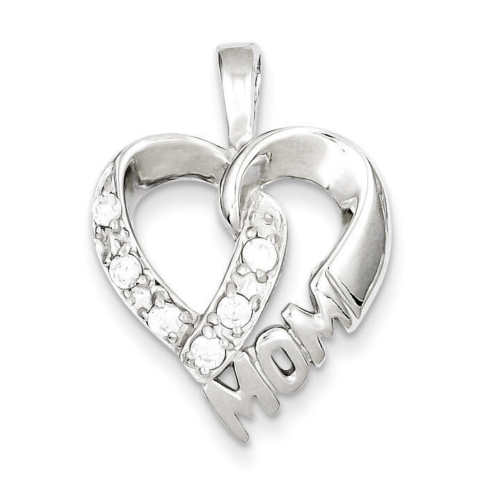 Heart MOM Pendant Sterling Silver Diamond QC5989, MPN: QC5989, 883957913872