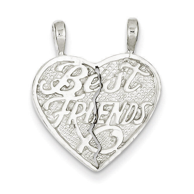 Best Friends 2-piece break apart Heart Charm Sterling Silver QC600