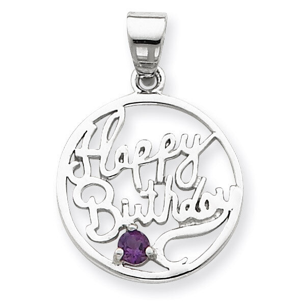 Amethyst Happy Birthday Pendant Sterling Silver QC6013, MPN: QC6013, 191101561115
