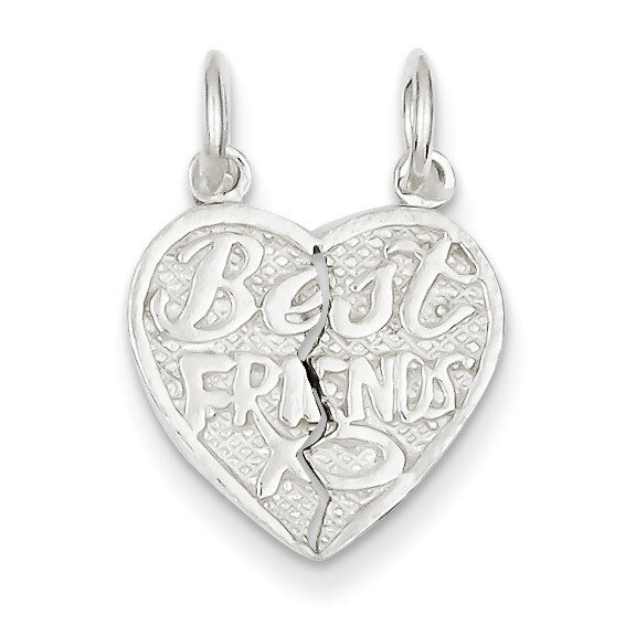 Best Friends 2-piece break apart Heart Charm Sterling Silver QC602