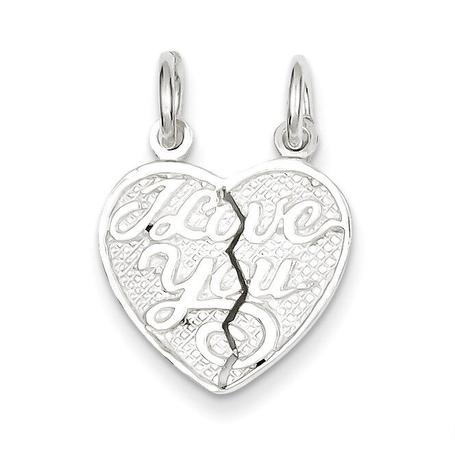 I Love You 2-piece break apart Heart Charm Sterling Silver QC606, MPN: QC606, 883957914282