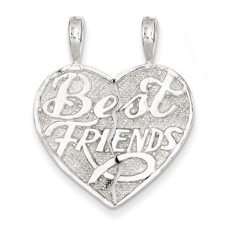 Best Friend 2-piece break apart Heart Charm Sterling Silver QC607