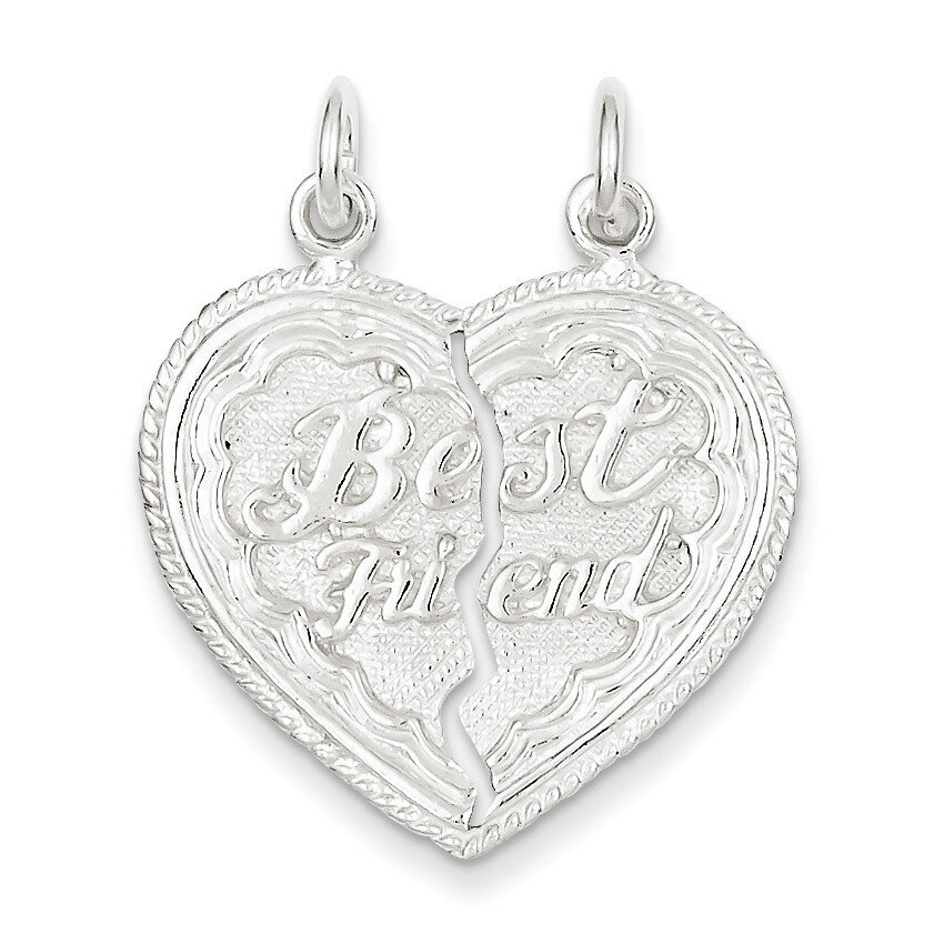 Best Friend 2-piece break apart Heart Charm Sterling Silver QC608, MPN: QC608, 883957914398